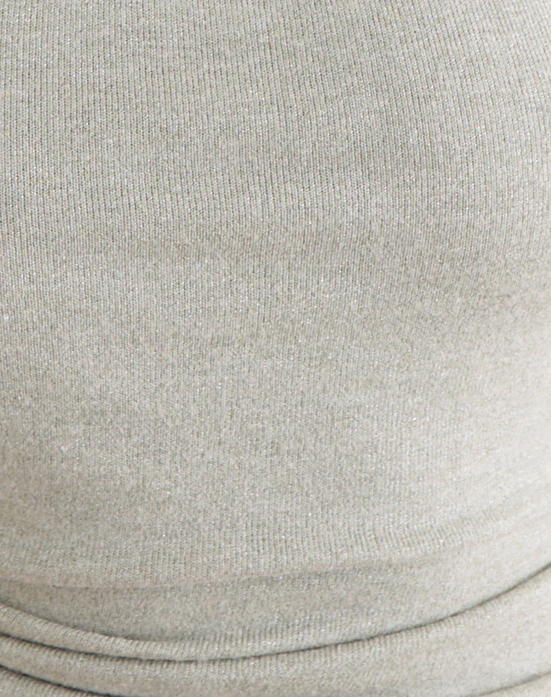 Anari Top in Shimmer Knit Light Grey - Image 8