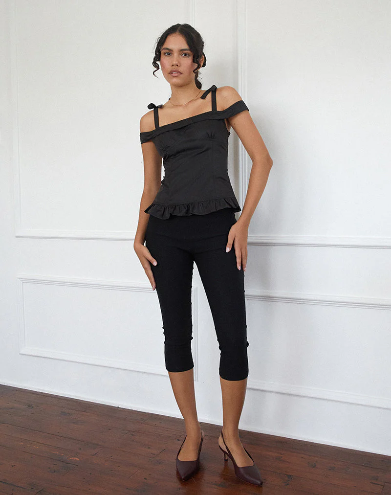 Anneli Rüschensaum-Top in Schwarz - Image 5