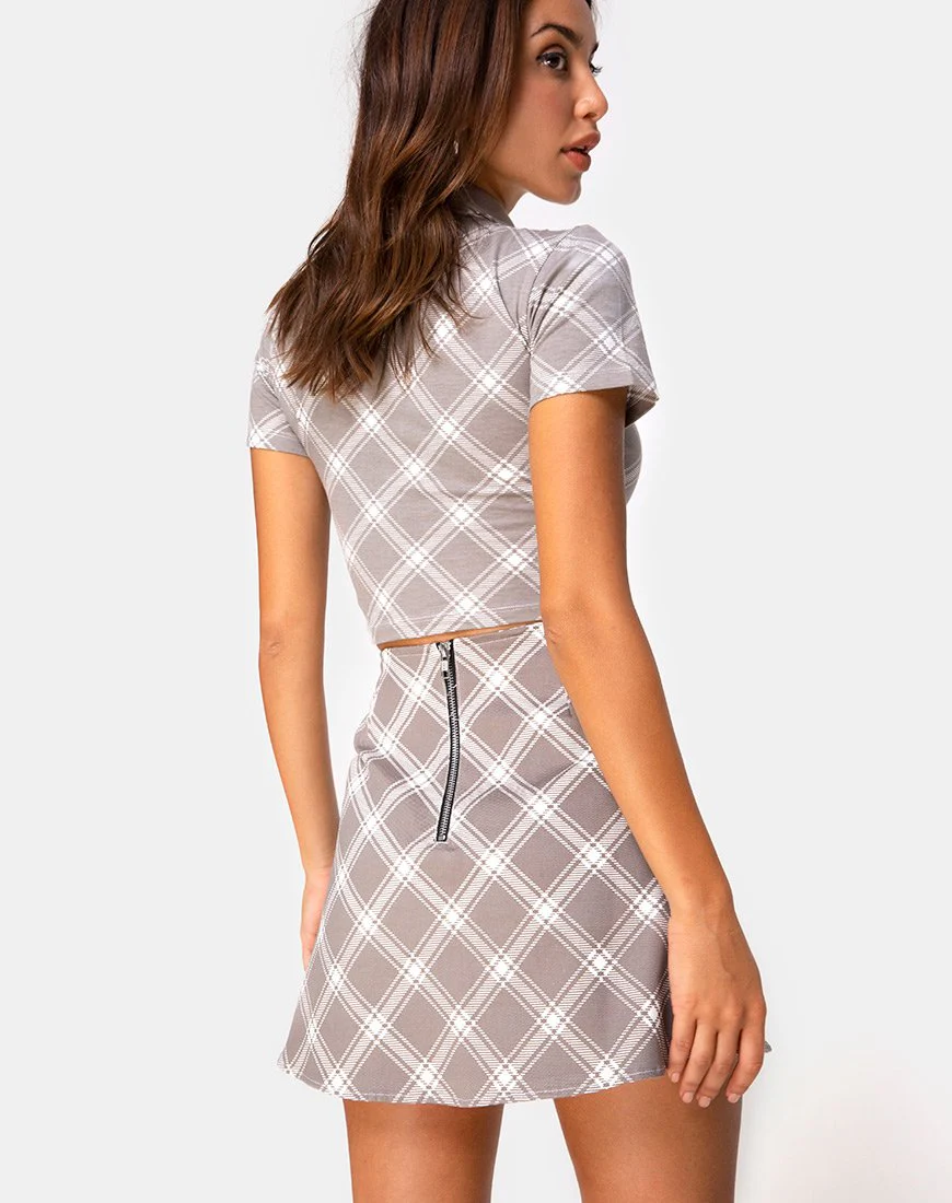 Annie Rock in Grunge Check Taupe - Image 2