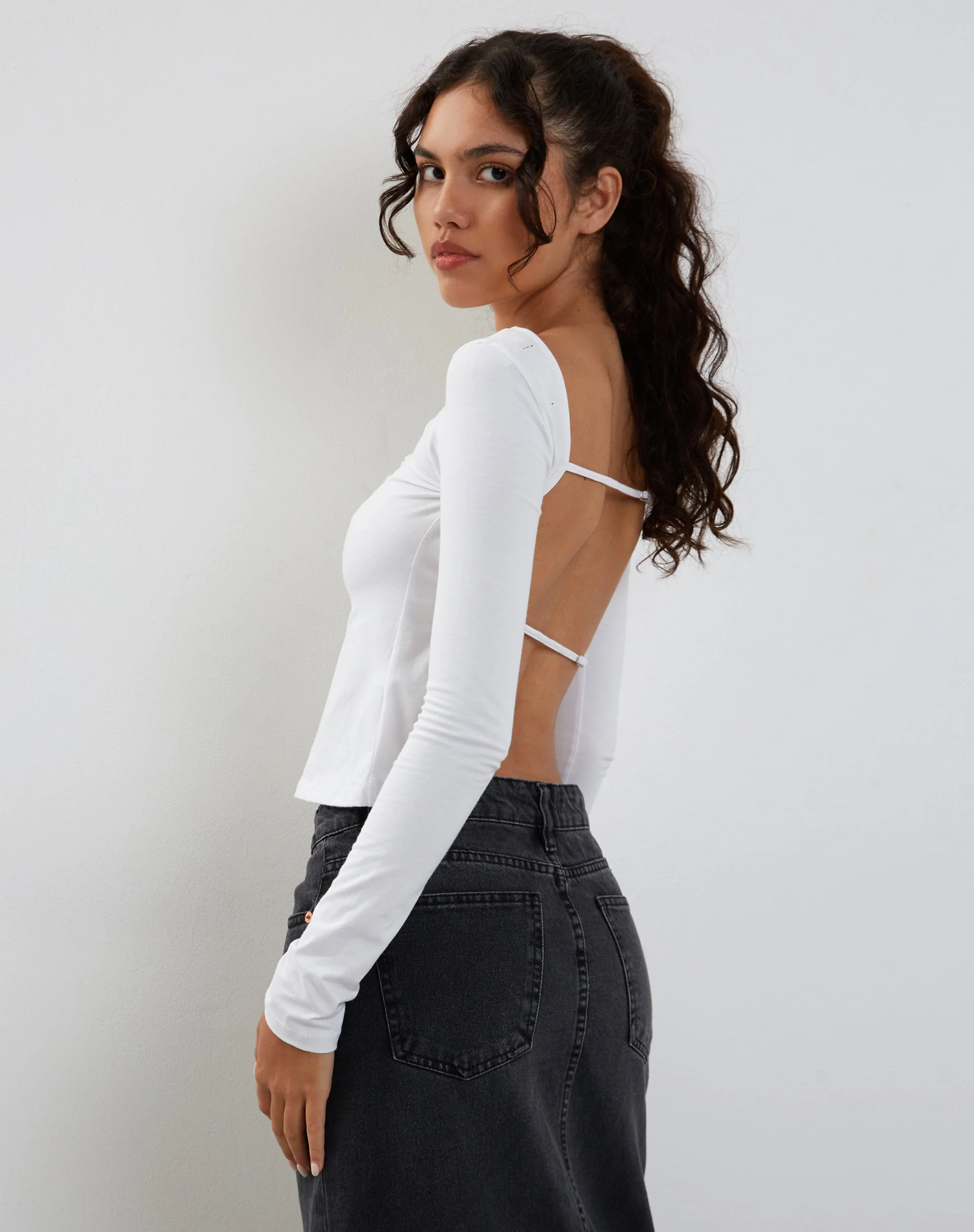 Ansita Langärmeliges Top in Weiß - Image 3