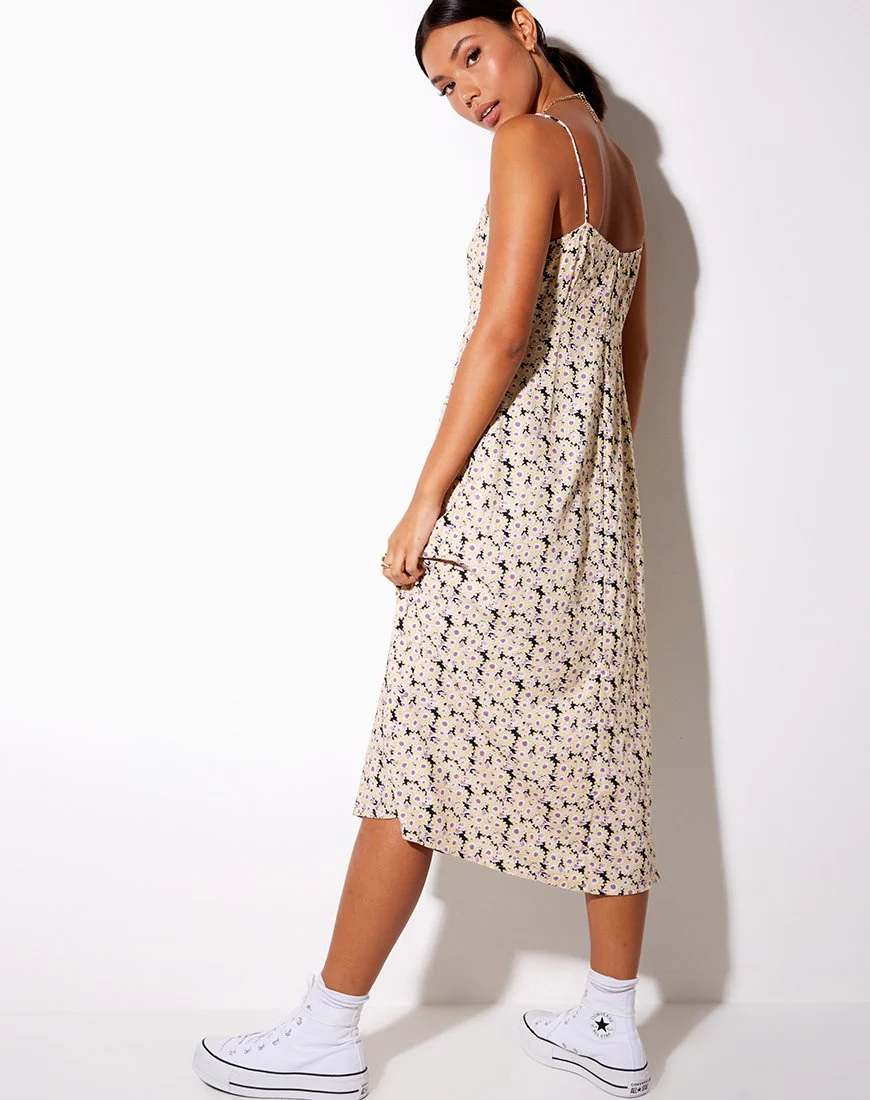 Anya Midikleid in Daisy Day Cream - Image 4