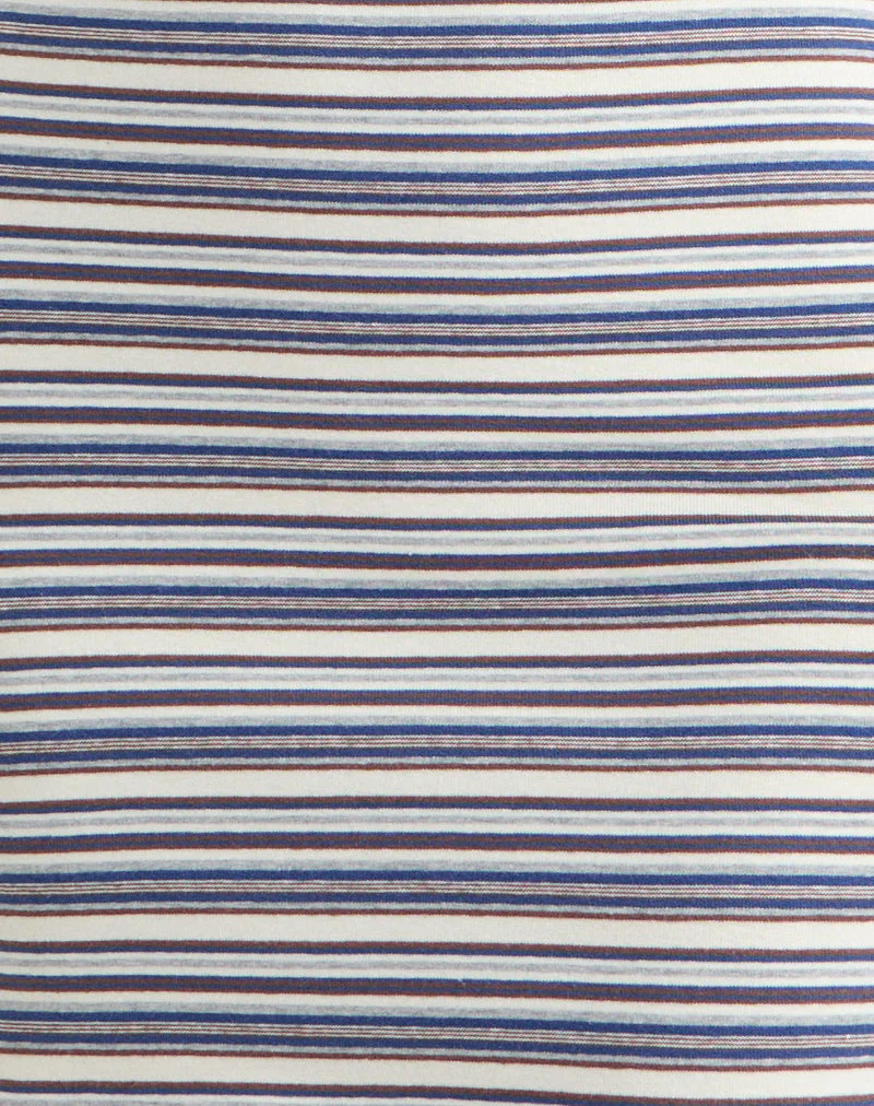 Anzhelina Riemchen-Minikleid in Multiblau gestreift - Image 6
