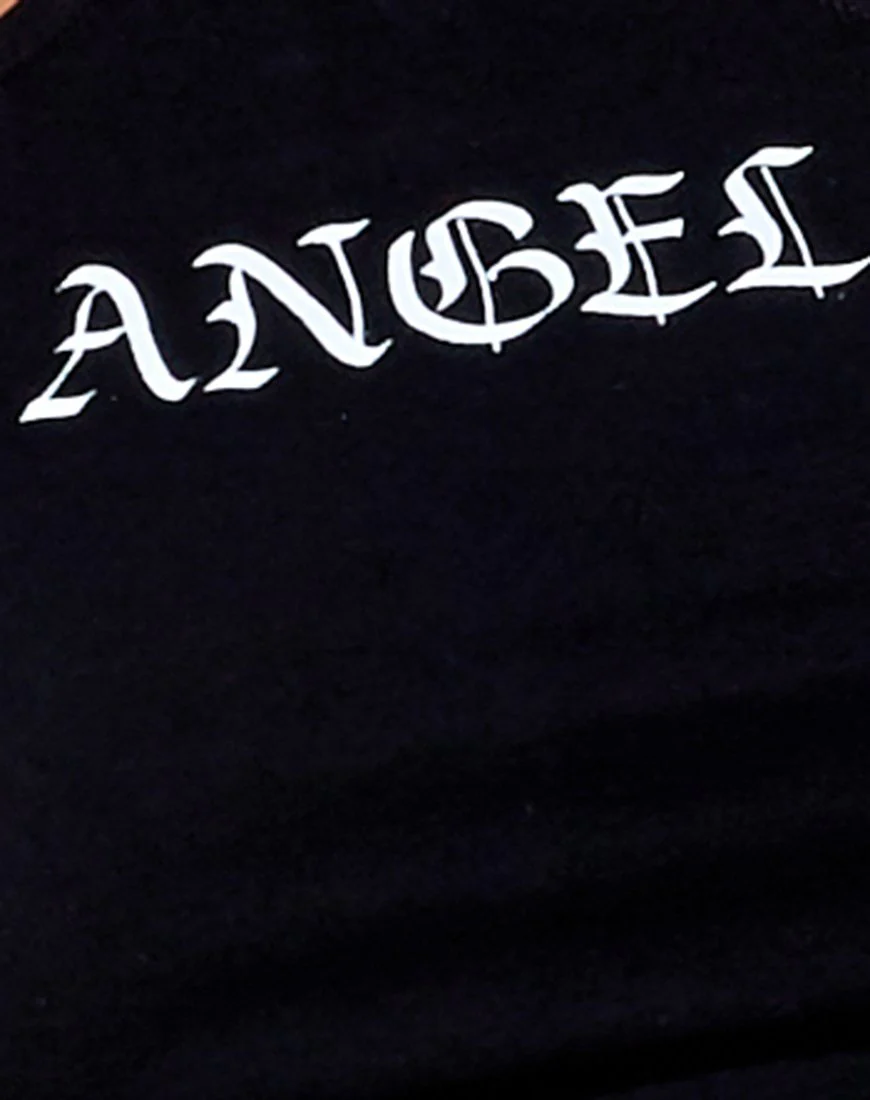 April Crop Top in Schwarz 'Angel' in Weiß - Image 5