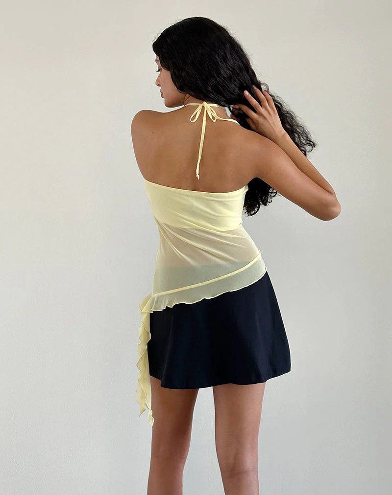 Arabella Neckholder-Top aus Mesh Lemon - Image 3