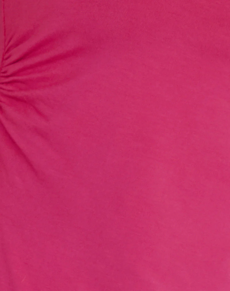 Aravie Gerafftes Bandeau-Top in Fandango Pink - Image 6