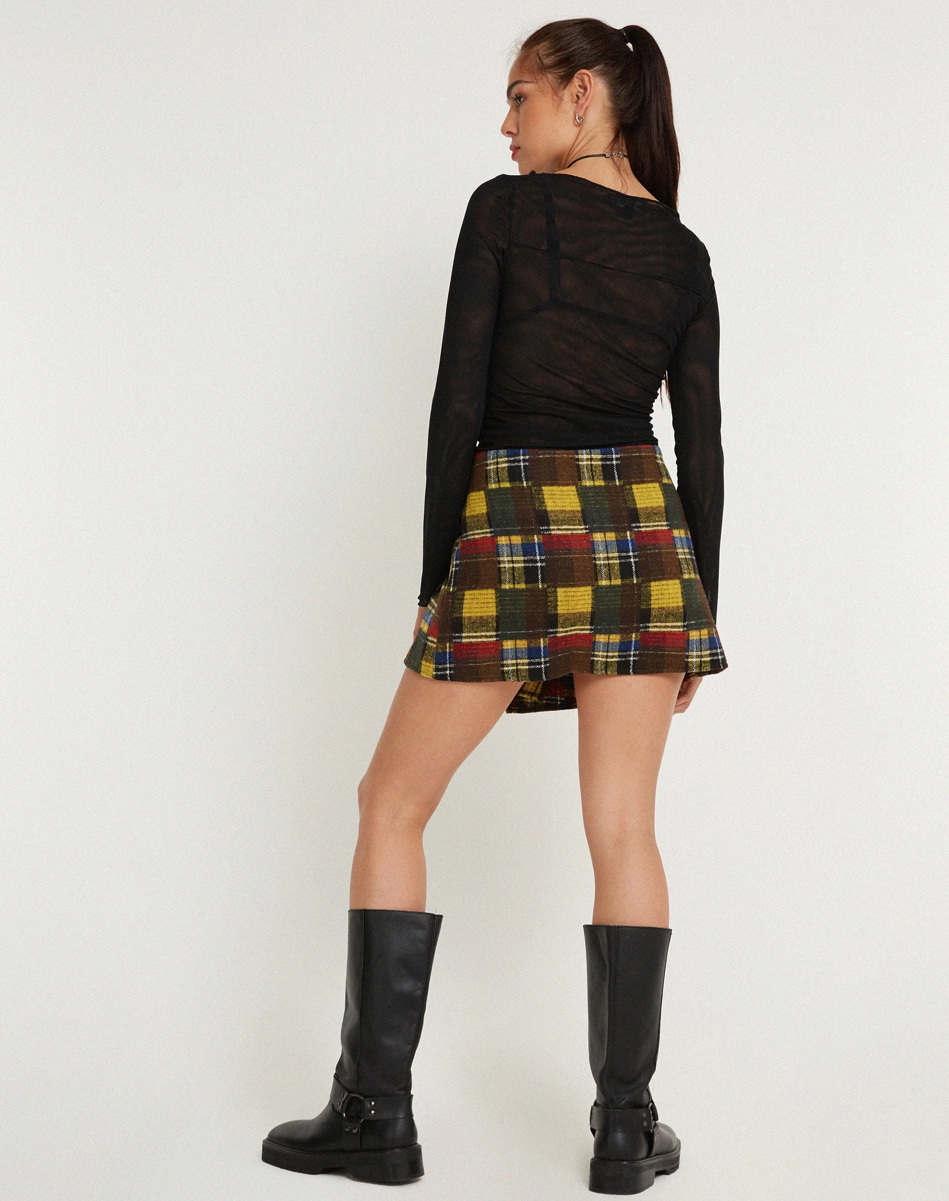 Ardava Wickelminirock aus gemischten Tartans - Image 6