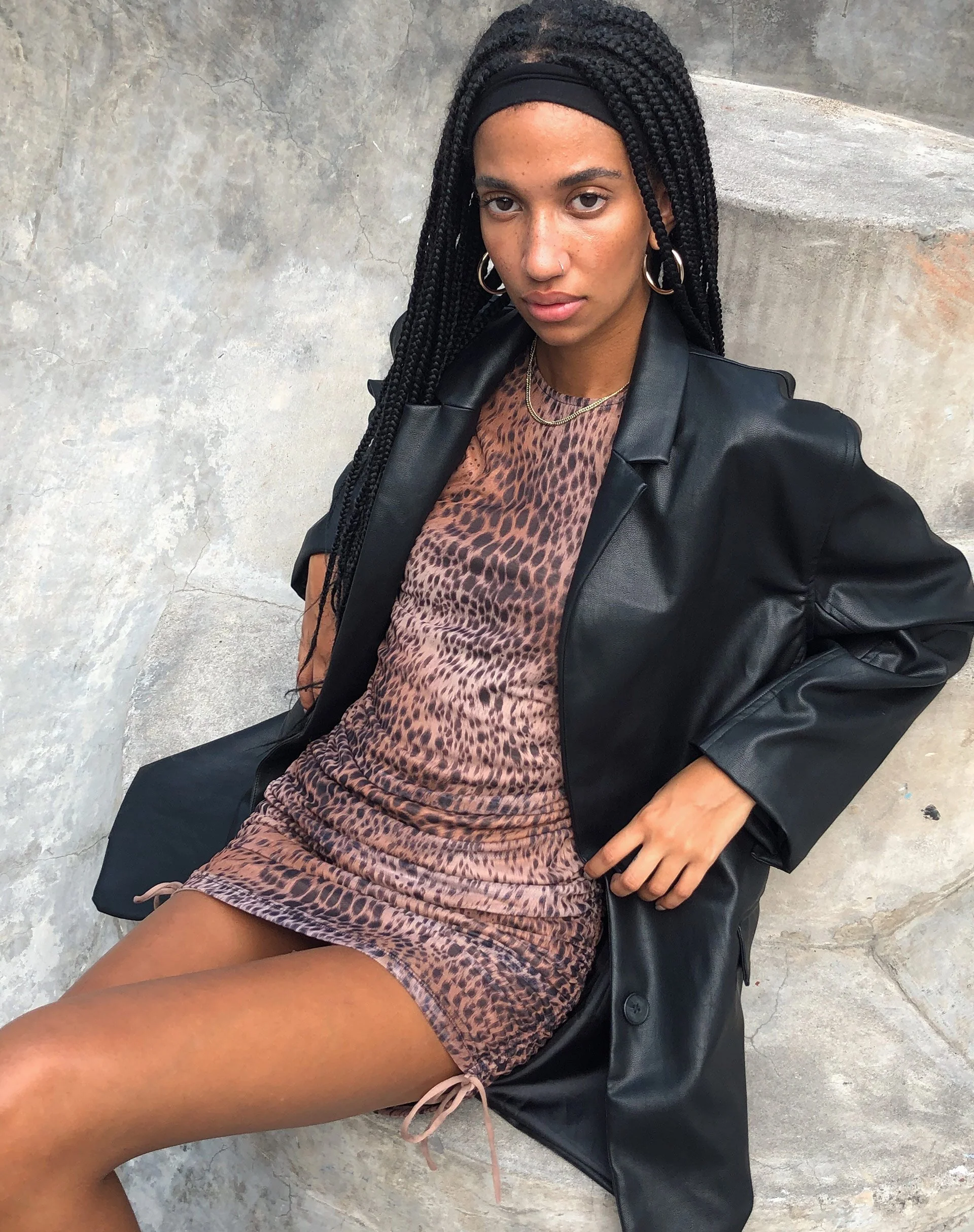 Ardilla Bodycon-Kleid in Gepardenbraun mit Farbverlauf - Image 3