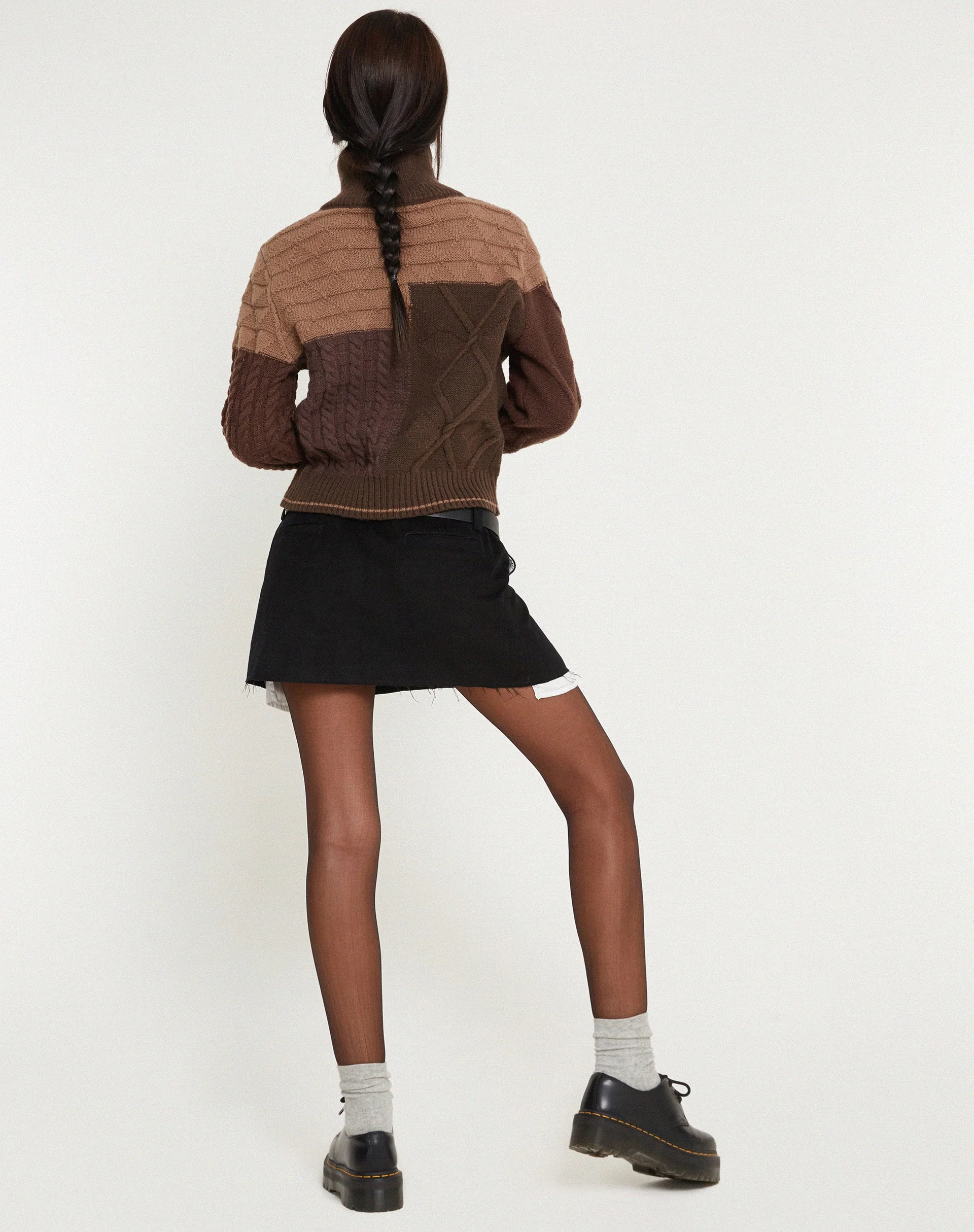 Arelius Strickjacke in tonalem Braun - Image 5
