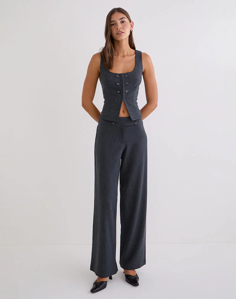 Arisyo Hose mit weitem Bein in Tailoring Grey Blue - Image 3