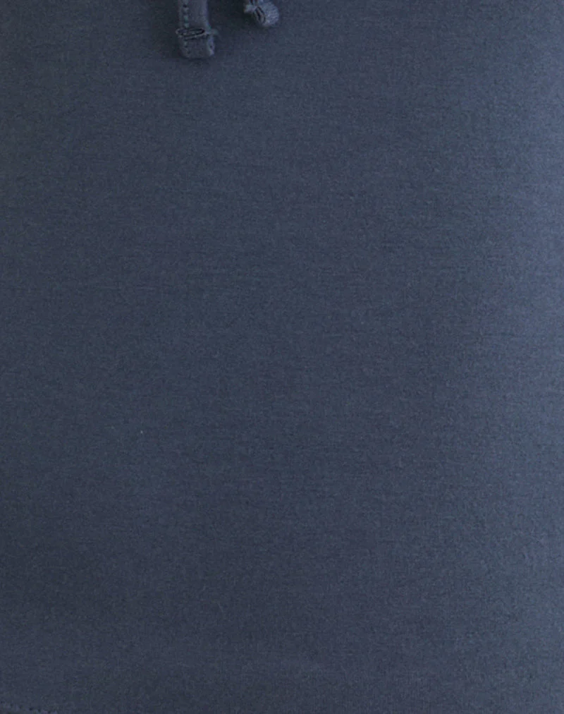 Armel Long Sleeve Keyhole Top in Rayon Jersey Ocean Storm - Image 6