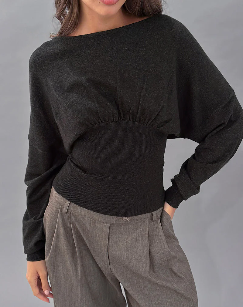 Arvel Pullover in Knit Charcoal - Image 2