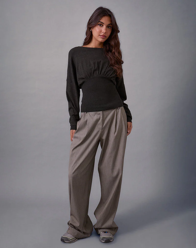 Arvel Pullover in Knit Charcoal - Image 3
