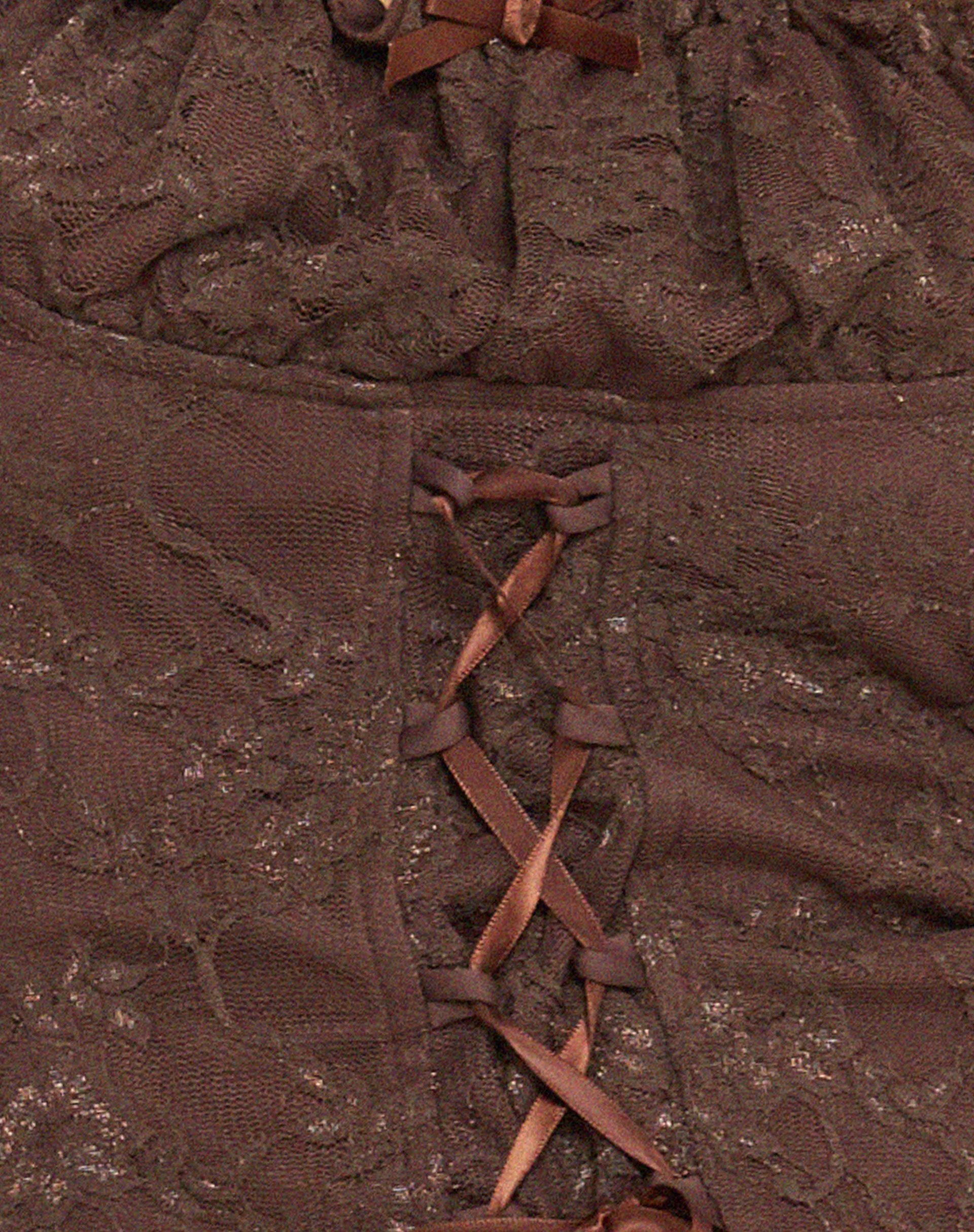 Asahi Crop Top aus Spitze kastanienbraun - Image 7