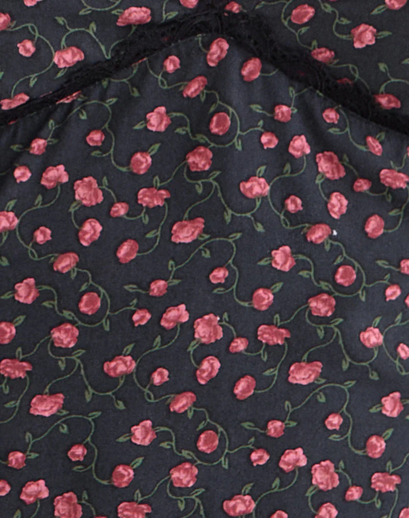 Asani Top in Dunkelrosa Rosa Schwarz - Image 6