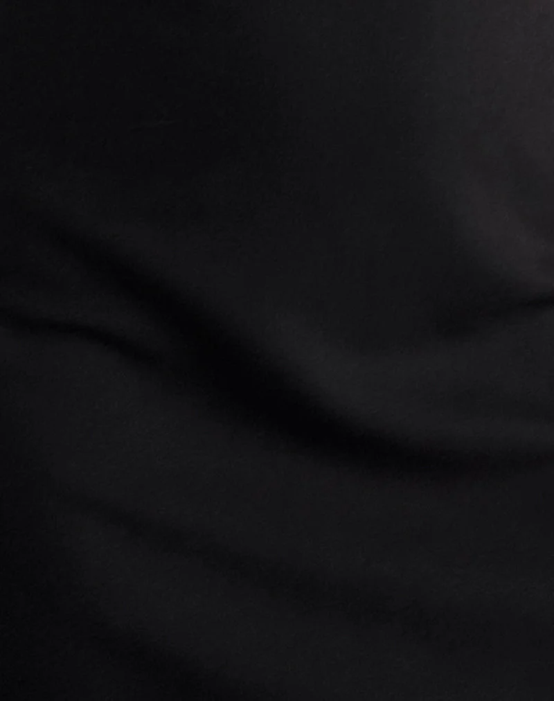 Asinel Minikleid in Schwarz mit elfenbeinfarbener Schleife - Image 5