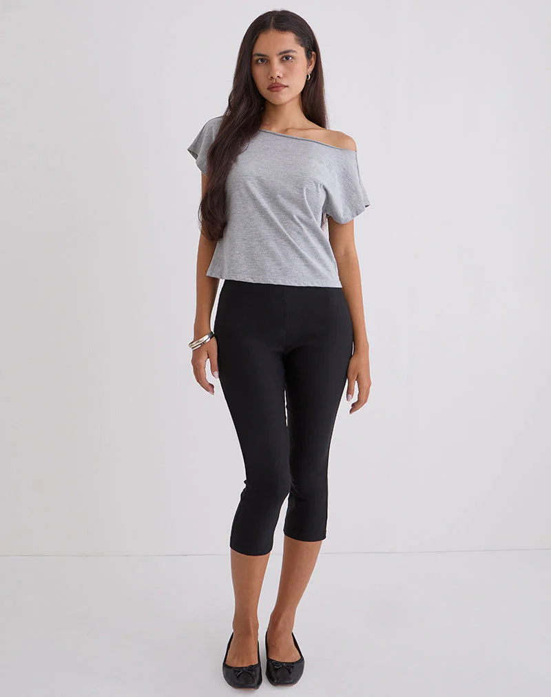 Asla Gekürzte Capri-Hose aus Stretch-Schneiderei Schwarz - Image 5