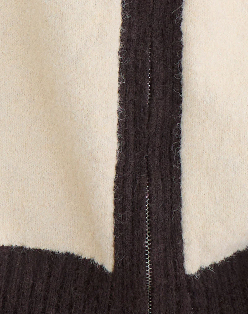 Asrar Pullover aus Strick in Creme und Braun - Image 6
