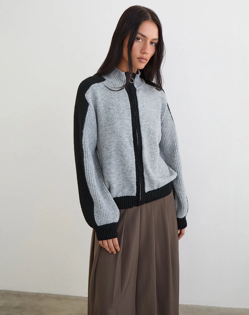Asrar Jumper aus Strick in Grau und Schwarz - Image 3