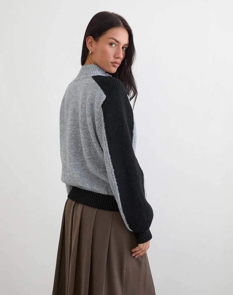 Asrar Jumper aus Strick in Grau und Schwarz - Image 4