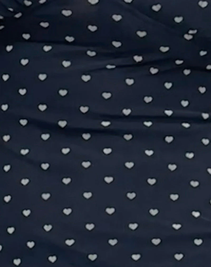Astika Minikleid in Herzflock Navy Gelb - Image 6