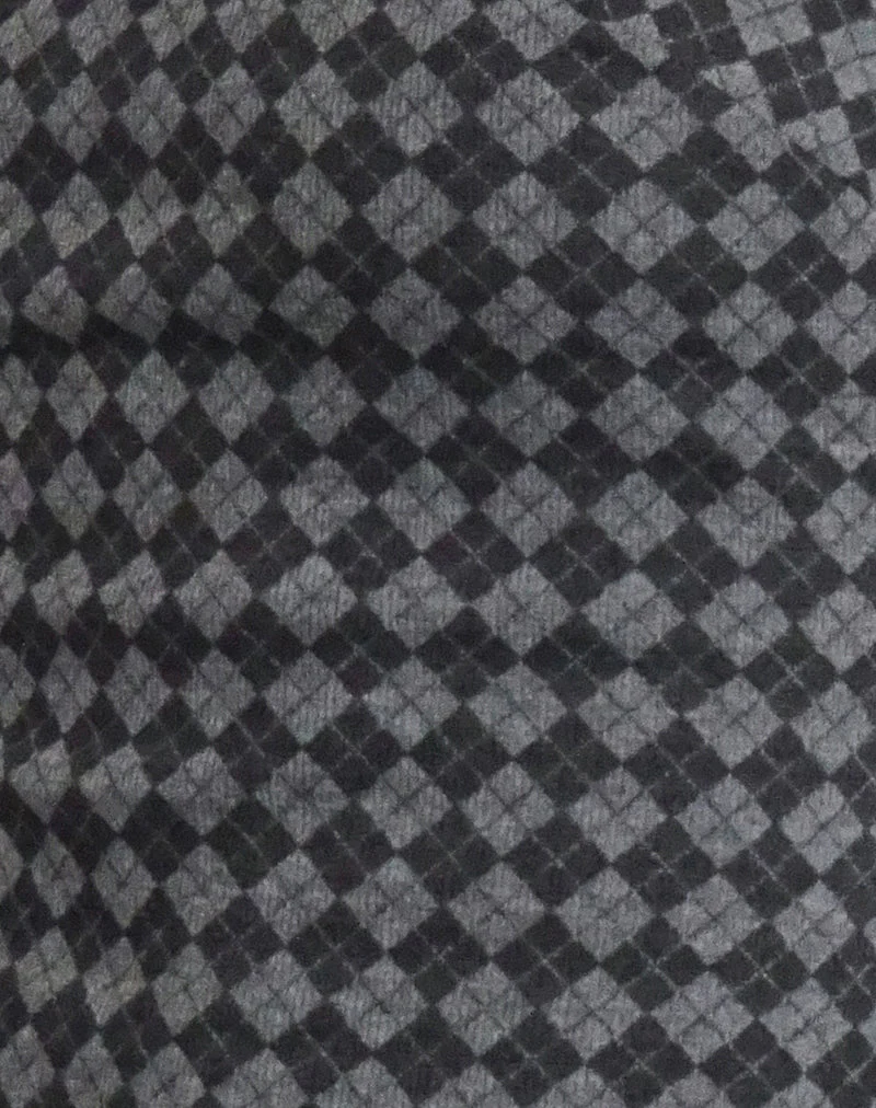 Atarah Knit Cami Top in Argyle Schwarz Grau - Image 6