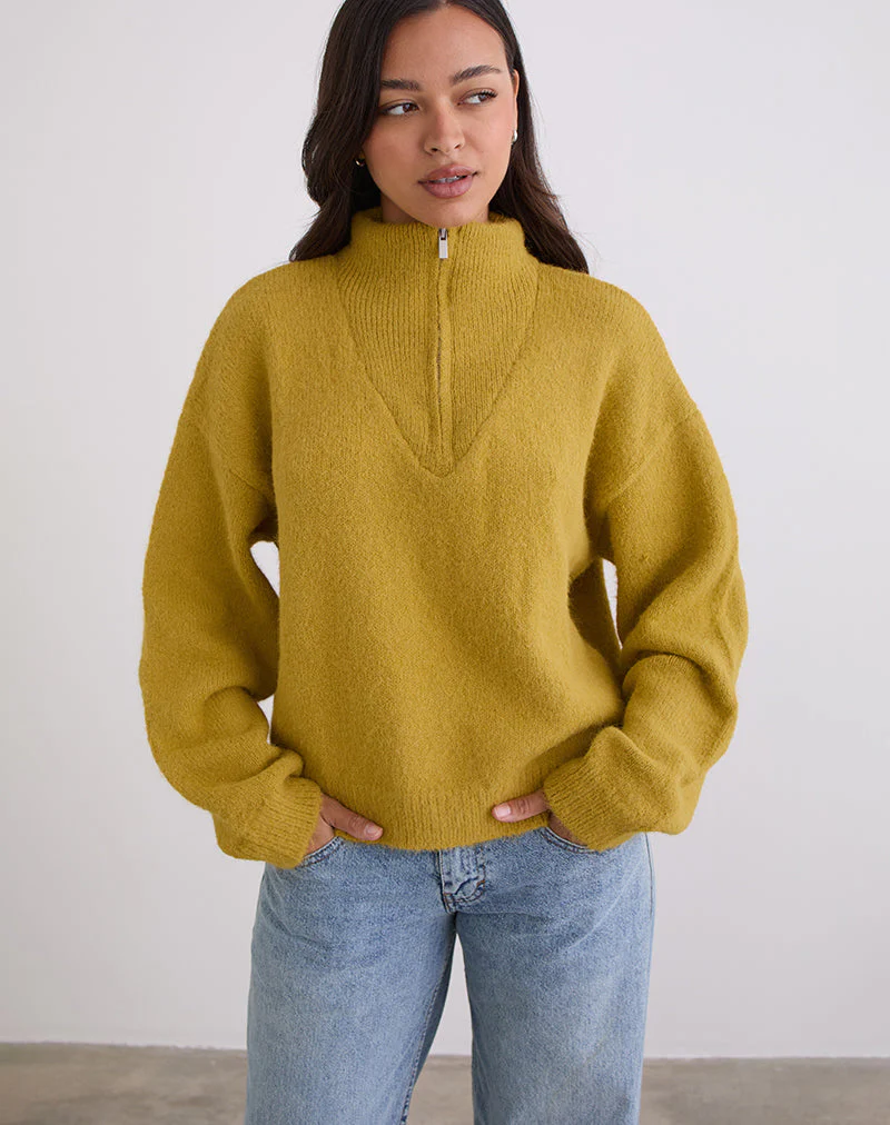 Atine Pullover in Ocker-Senf