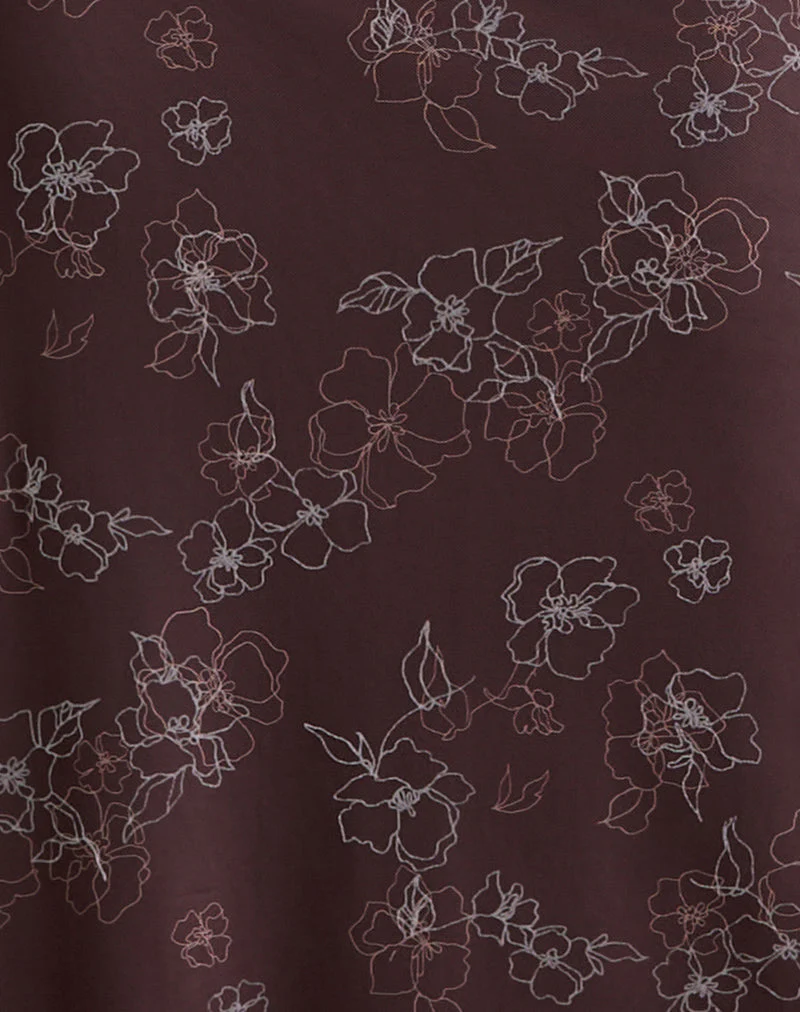 Atira Midirock in Doodle Flower Flock Braun - Image 6
