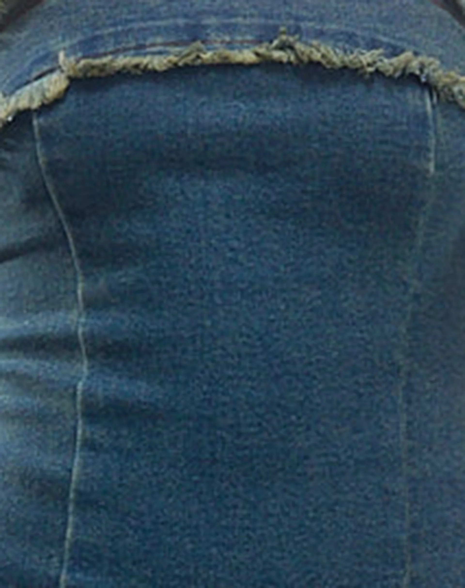 Atun Denim Bandeau Maxikleid in Braun Blau Acid Wash - Image 7