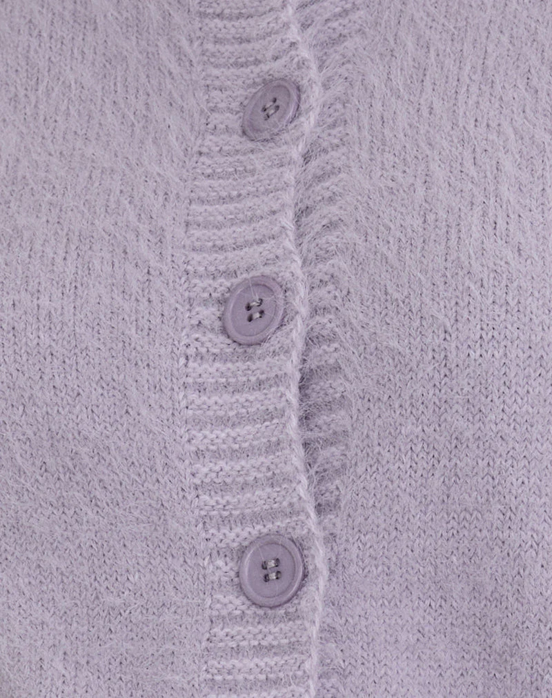Audrina Strickjacke aus flauschigem Strick in staubigem Flieder - Image 6