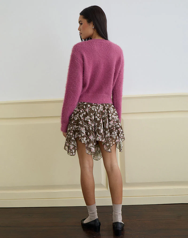 Audrina Strickjacke aus flauschigem Strick in Grape - Image 4