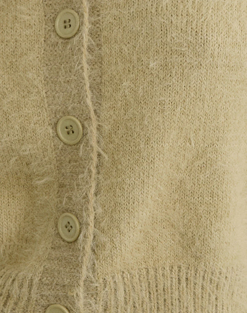 Audrina Strickjacke aus flauschigem Strick in Salbei - Image 6