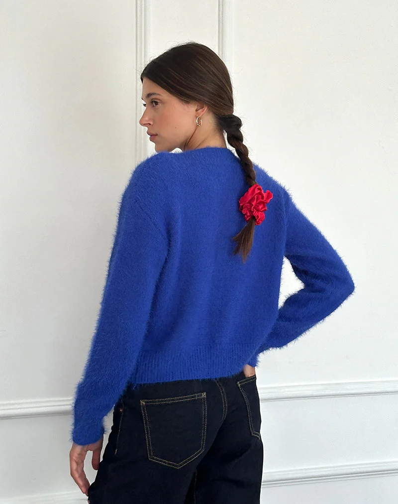 Audrina Strickjacke in flauschigem Kobaltblau - Image 4