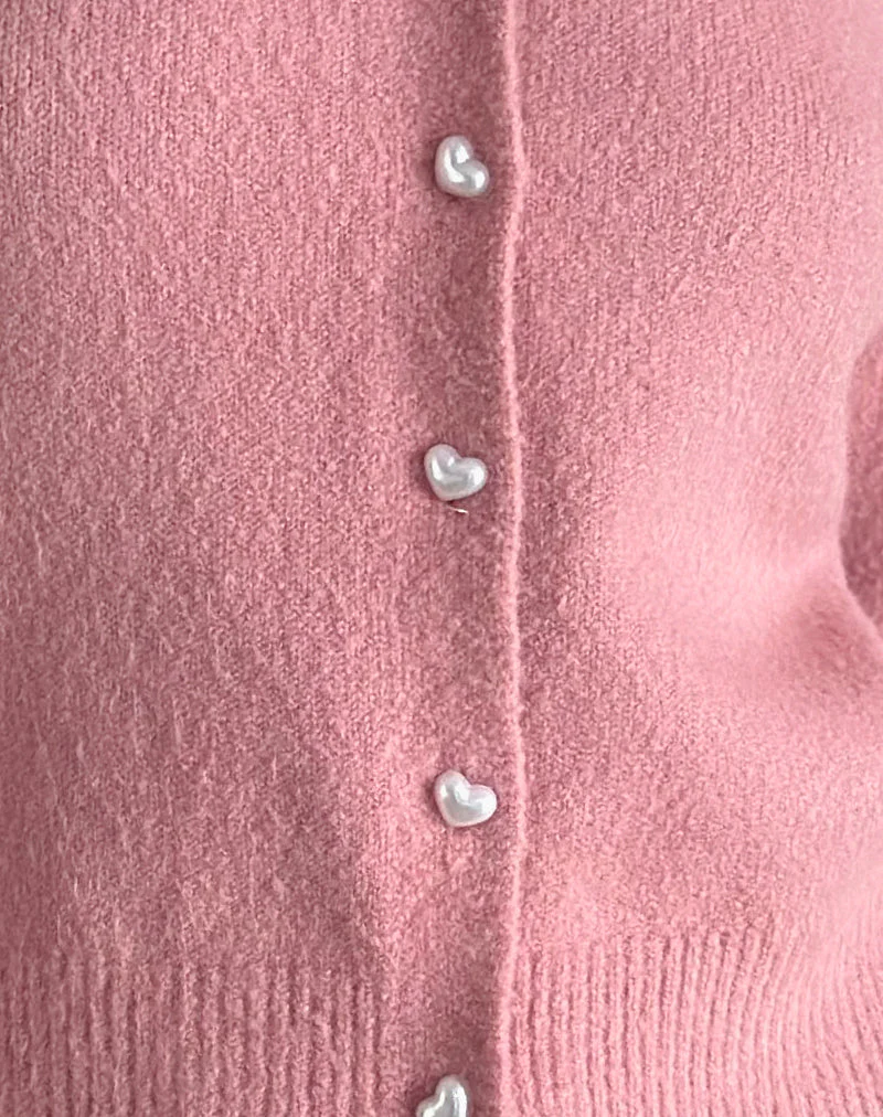 Aura Strickjacke in staubigem Rosa - Image 6