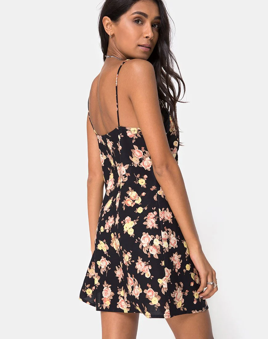 Auvaly Slip Dress in Antik Rose Schwarz - Image 2