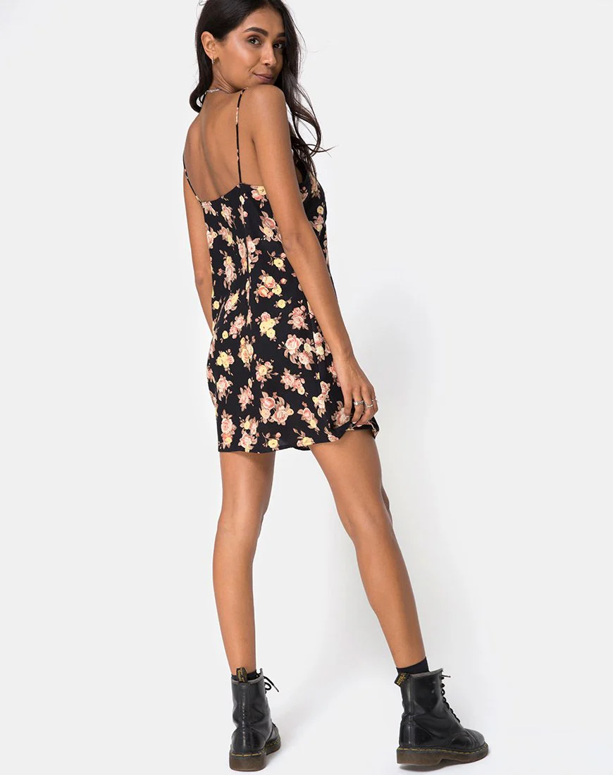 Auvaly Slip Dress in Antik Rose Schwarz - Image 4