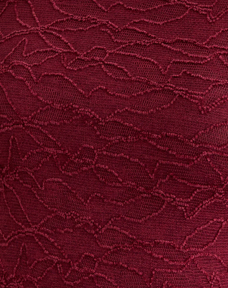 Asymmetrisches Top aus strukturiertem Strick Rot - Image 6