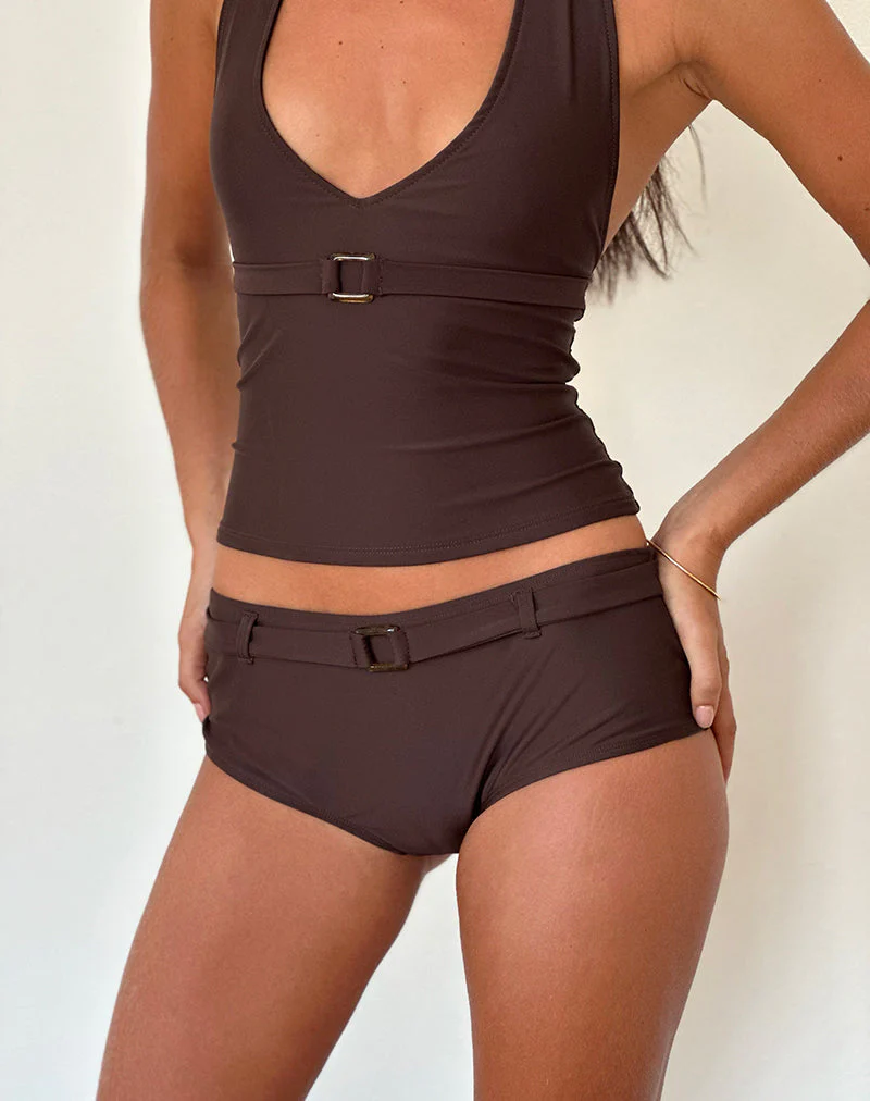 Avi Badeshorts in Braun mit Gürtel - Image 4