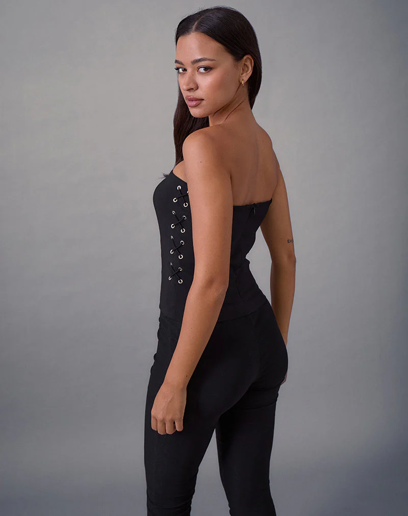 Avira Bandeau-Top mit Spitze in Tailoring Schwarz - Image 5