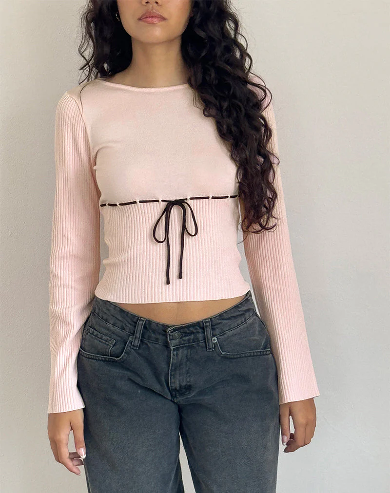 Awdella Top in Blush Pink mit Schwarz - Image 3