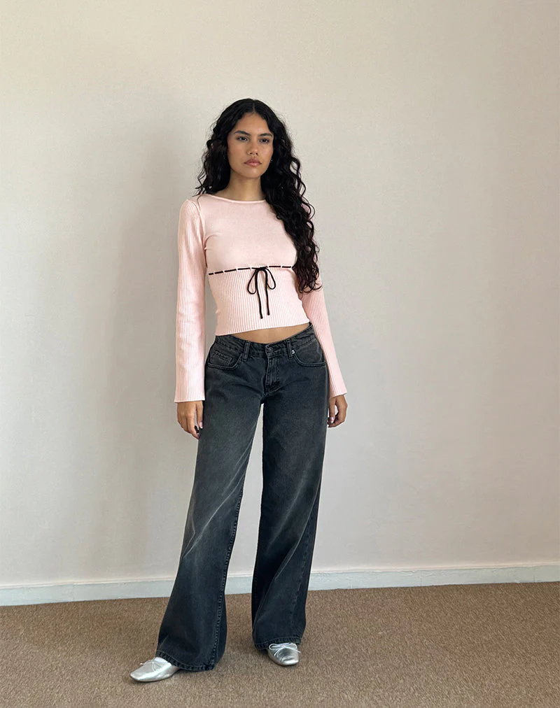 Awdella Top in Blush Pink mit Schwarz - Image 4