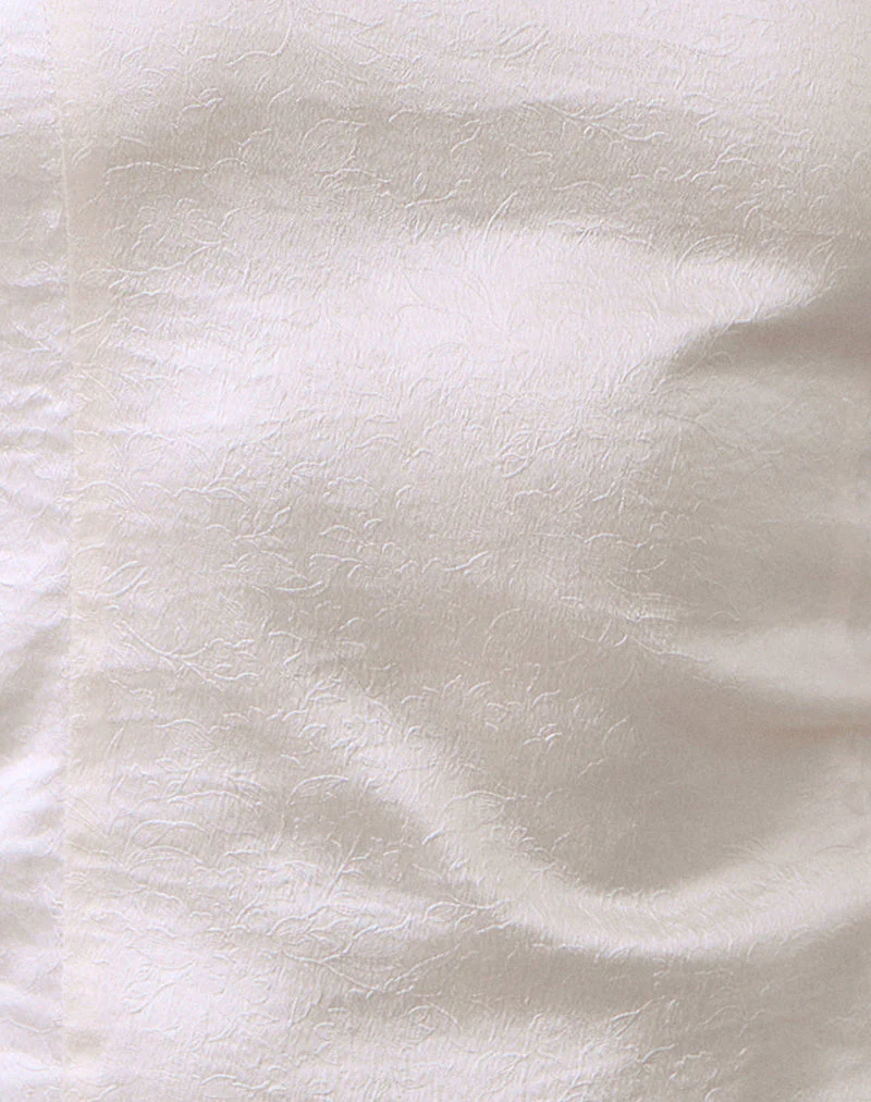 Ayaka Korsett-Top mit Spitze aus Satin Jacquard Elfenbein - Image 6