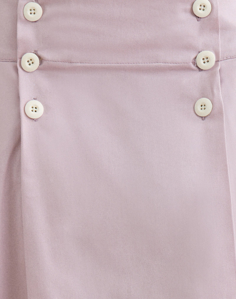 Babete Pleat Midi Skirt in Cotton Twill Soft Pink - Image 5