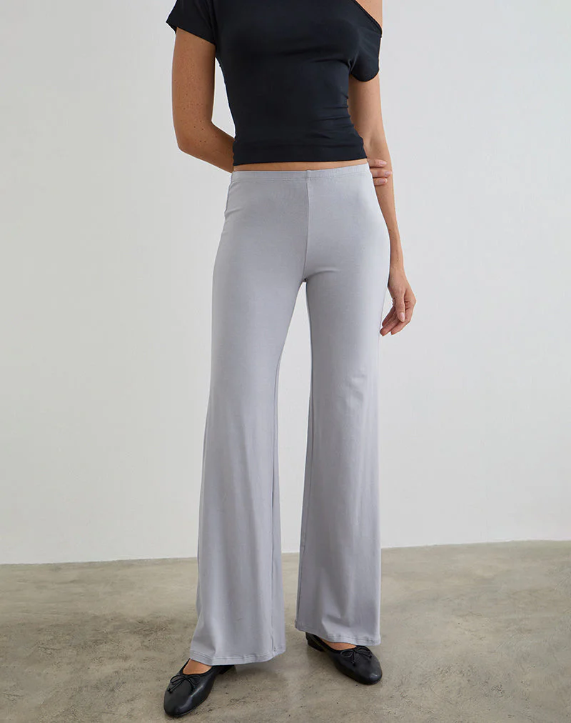 Baku-Hose mit weitem Bein aus Rayon-Jersey in Lila-Grau - Image 2