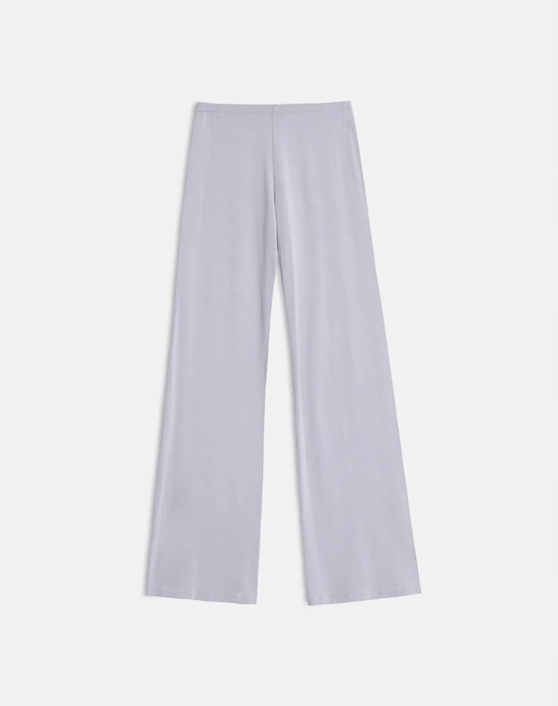 Baku-Hose mit weitem Bein aus Rayon-Jersey in Lila-Grau - Image 4