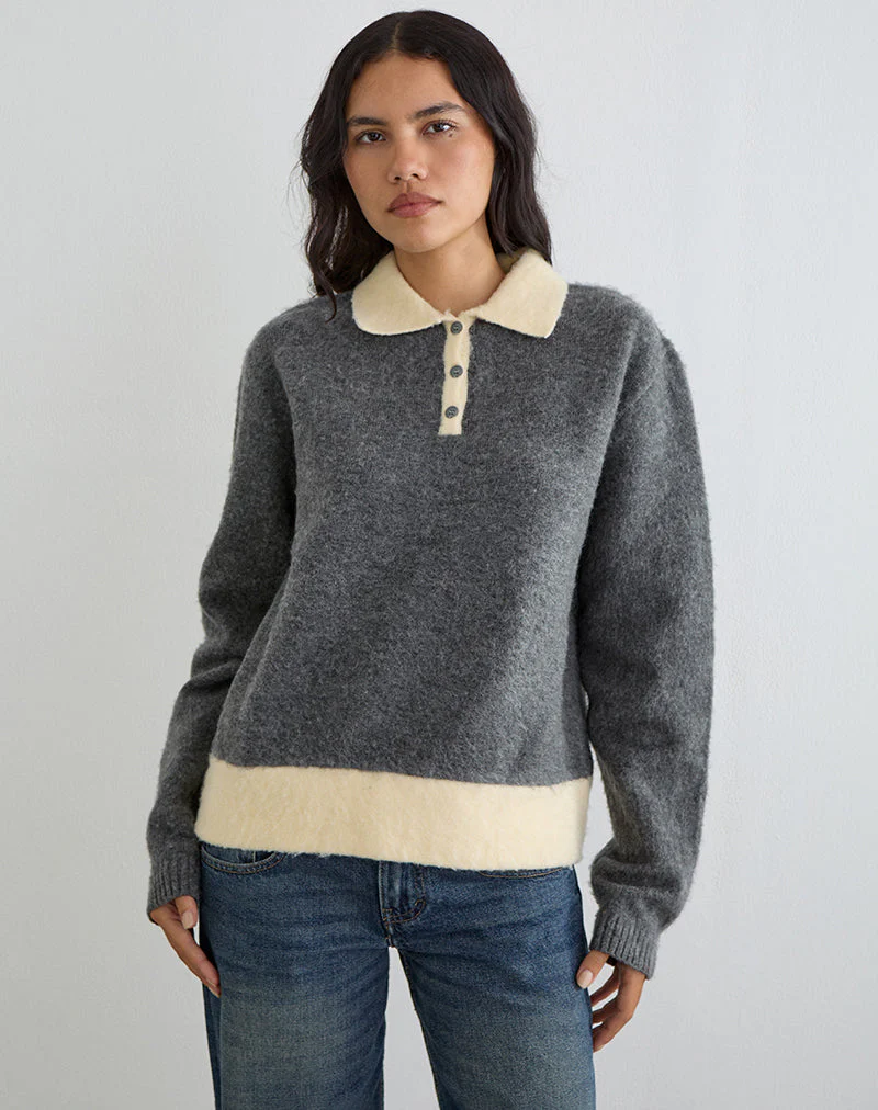 Balamoa Pullover aus Strick in Grau und Creme - Image 2