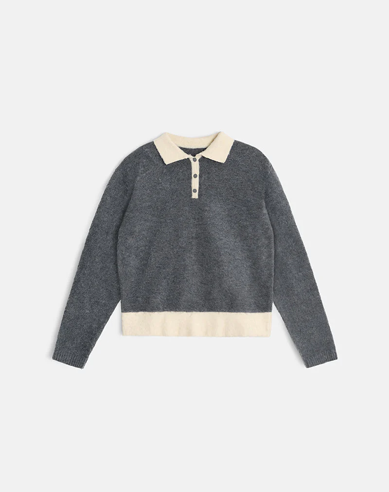Balamoa Pullover aus Strick in Grau und Creme - Image 3