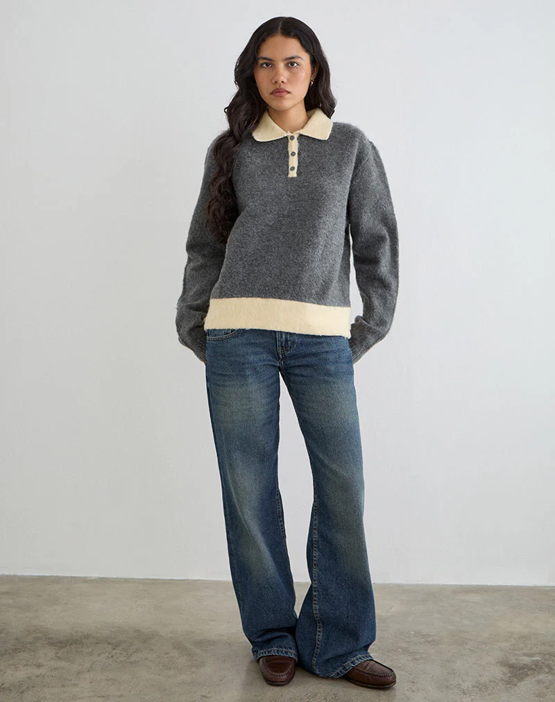 Balamoa Pullover aus Strick in Grau und Creme - Image 5