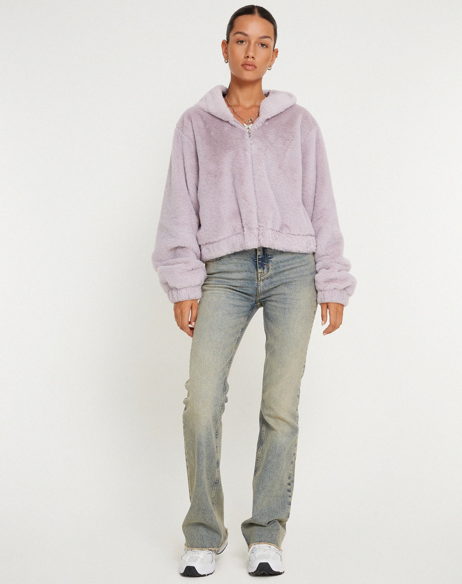 Banowa Zip Up Jacke in Flieder - Image 4