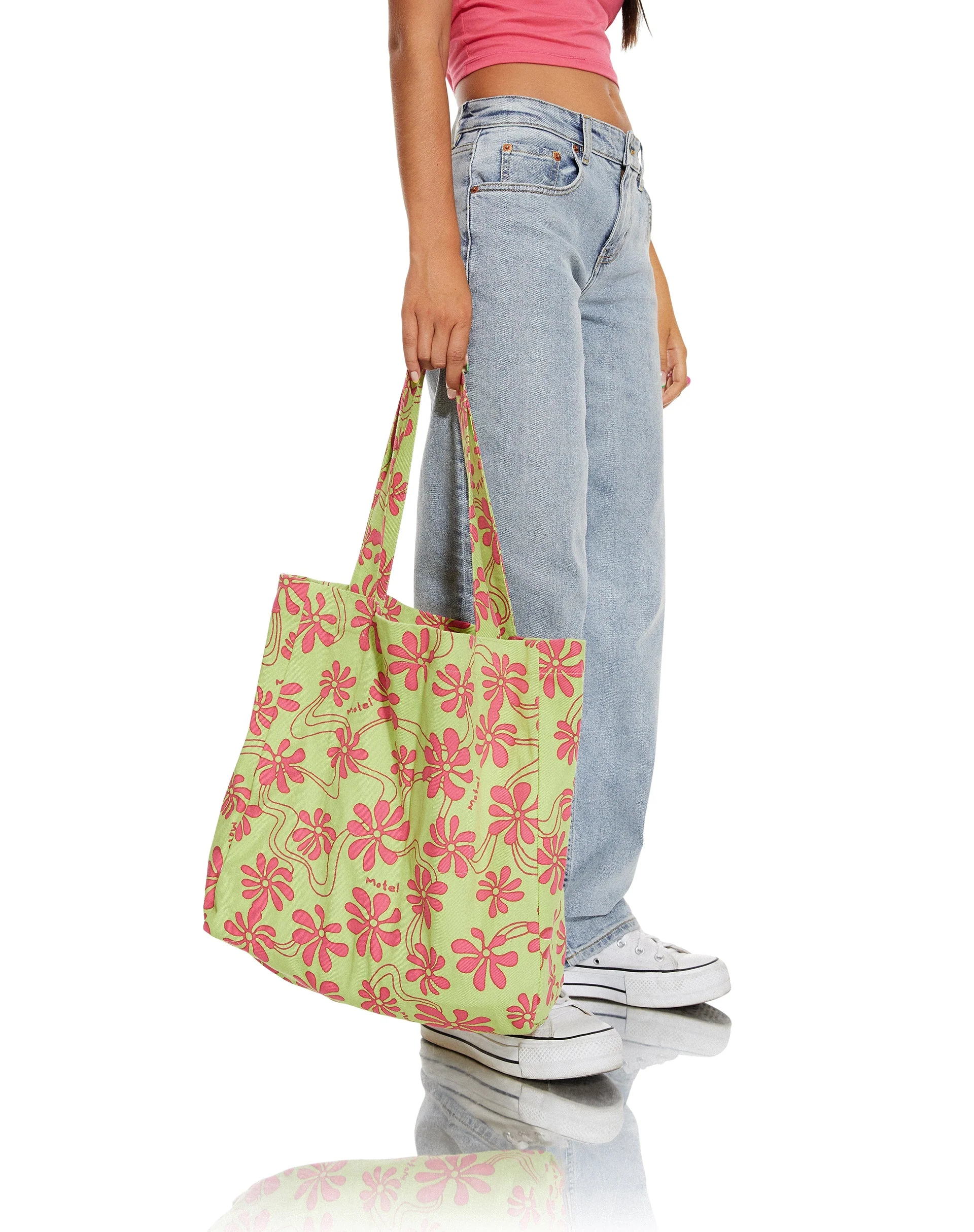 MOTEL X BARBARA Barbs Tote Bag in Grün Beachy Floral - Image 2