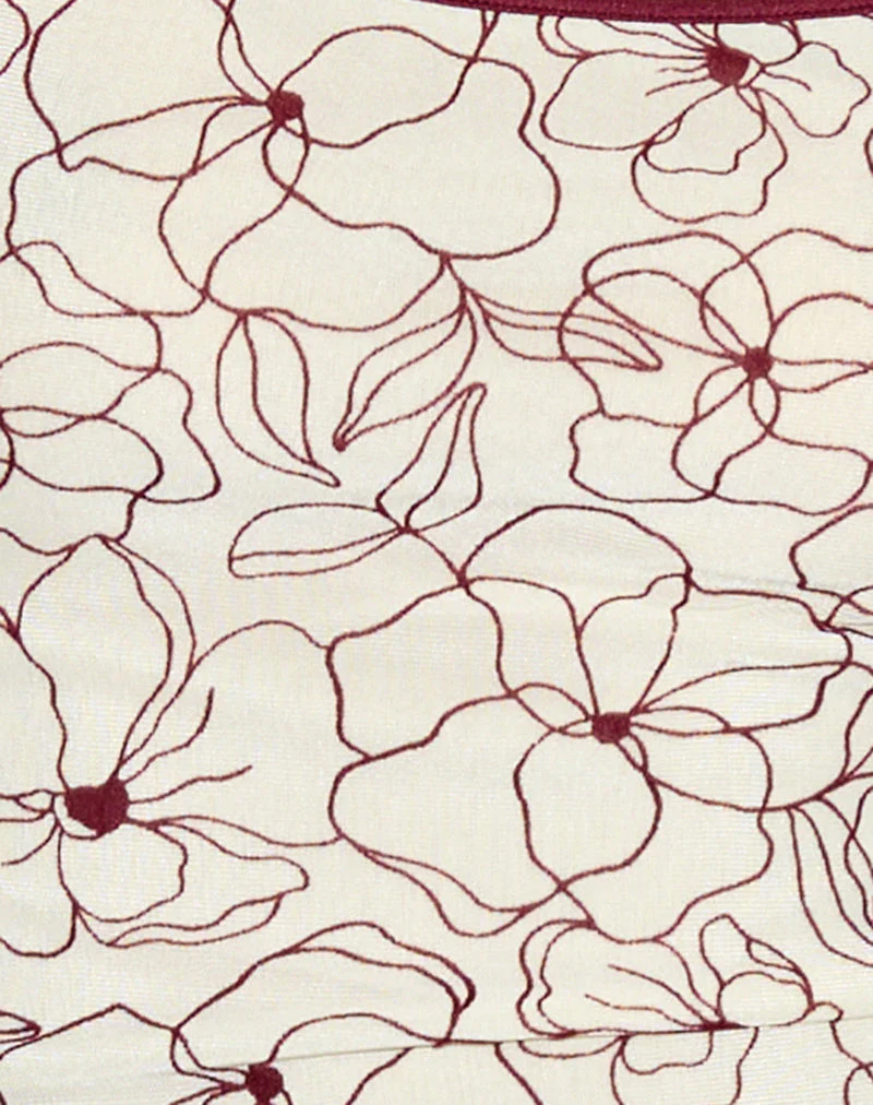 Barlyn Cami Top in Line Flower Creme - Image 6